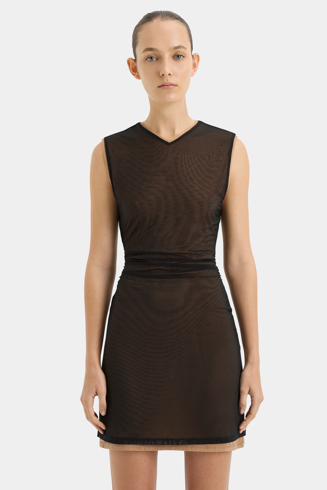 Sir - Delta Overlay Dress - Sepia