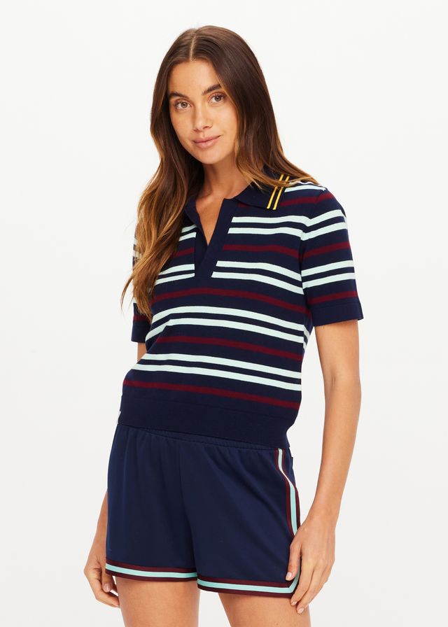 The Upside Archie Collared Knit Stripe