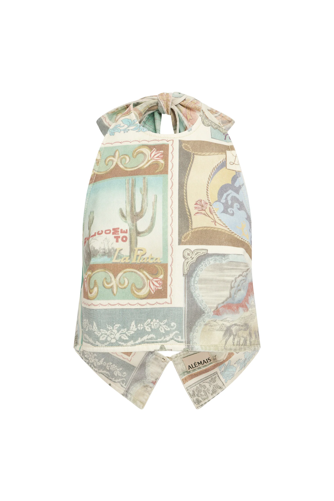 Alemais Andie Denim Halter Top