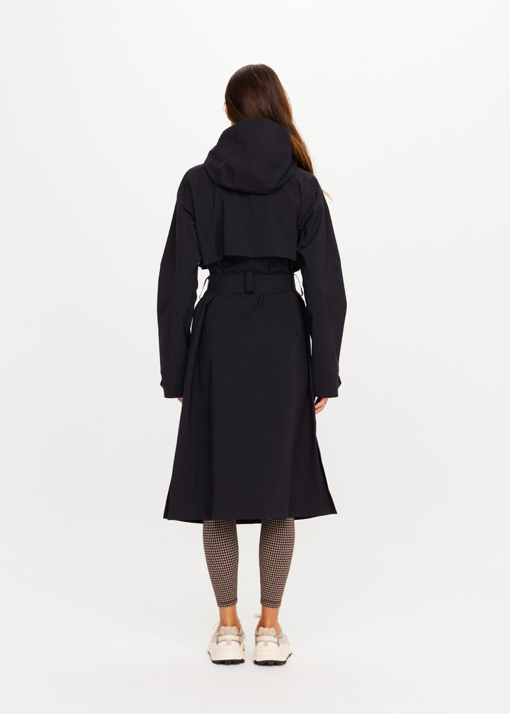 The Upside James Hooded Trench Coat Black