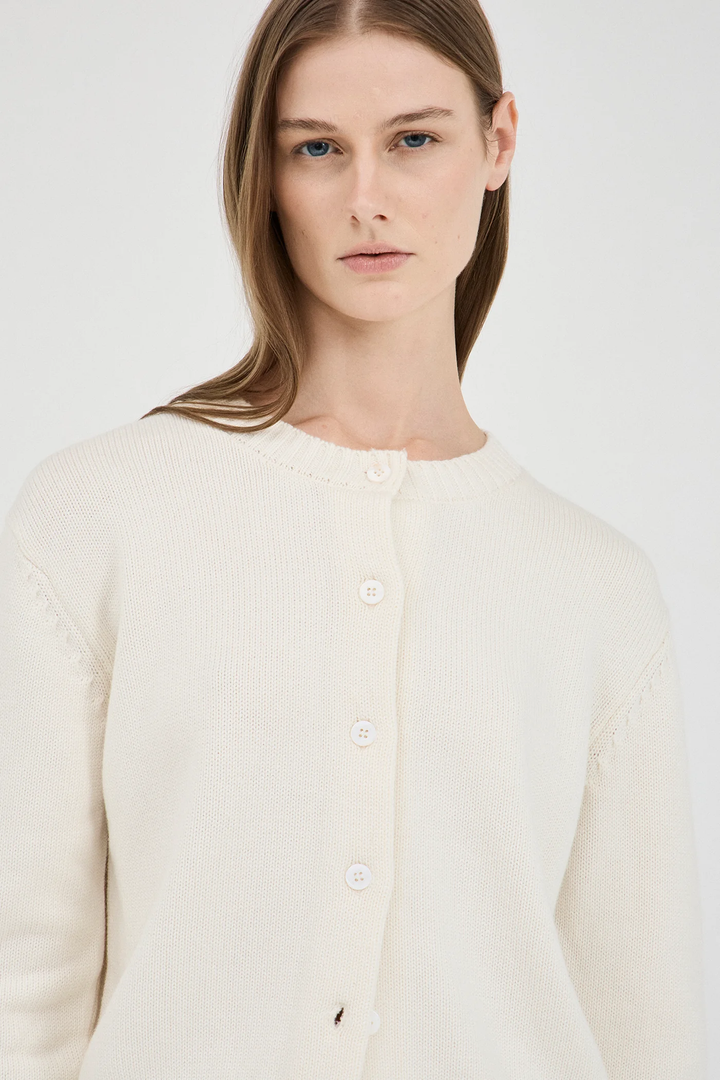 Friend Of Audrey - The Cotton Wool Knit Cardigan - Cream