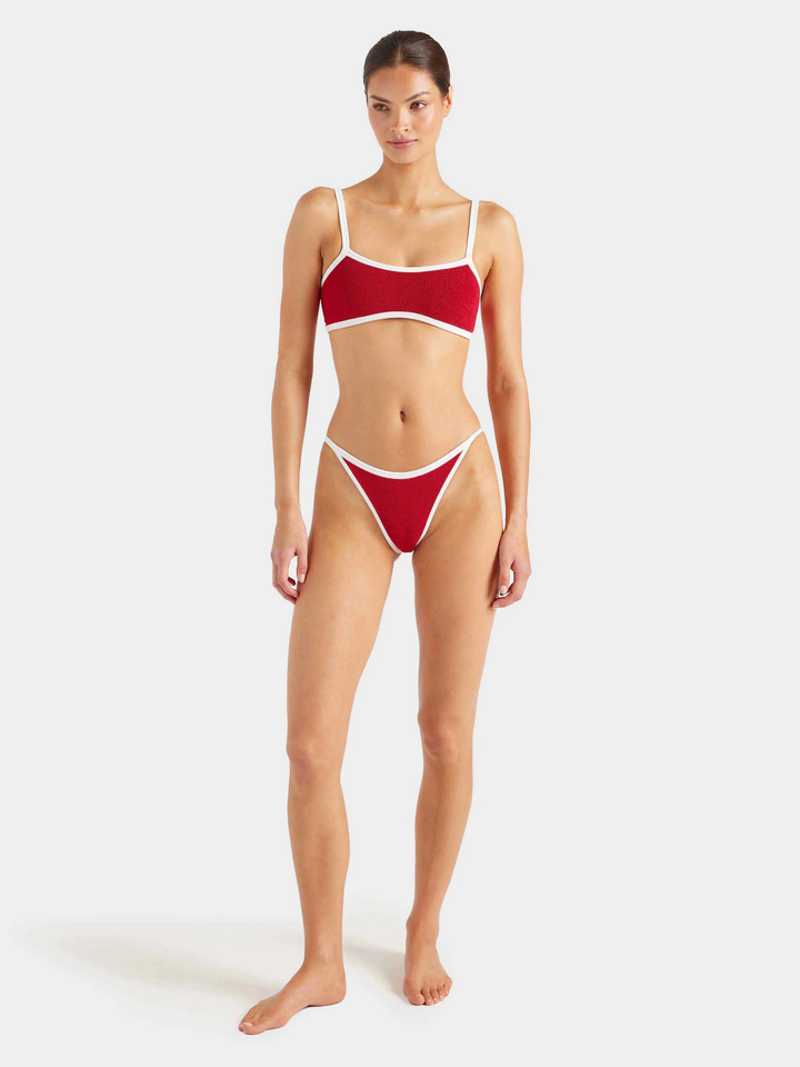 Hunza G Tyler Contrast Bikini Red/White