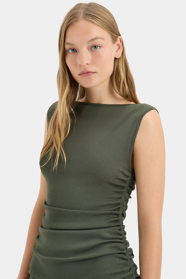 Sir - Yolanda Ruched Mini Dress - Khaki