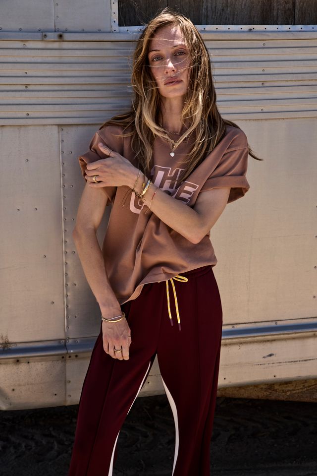 The Upside Marnie Panelled Wide Leg Pant Maroon