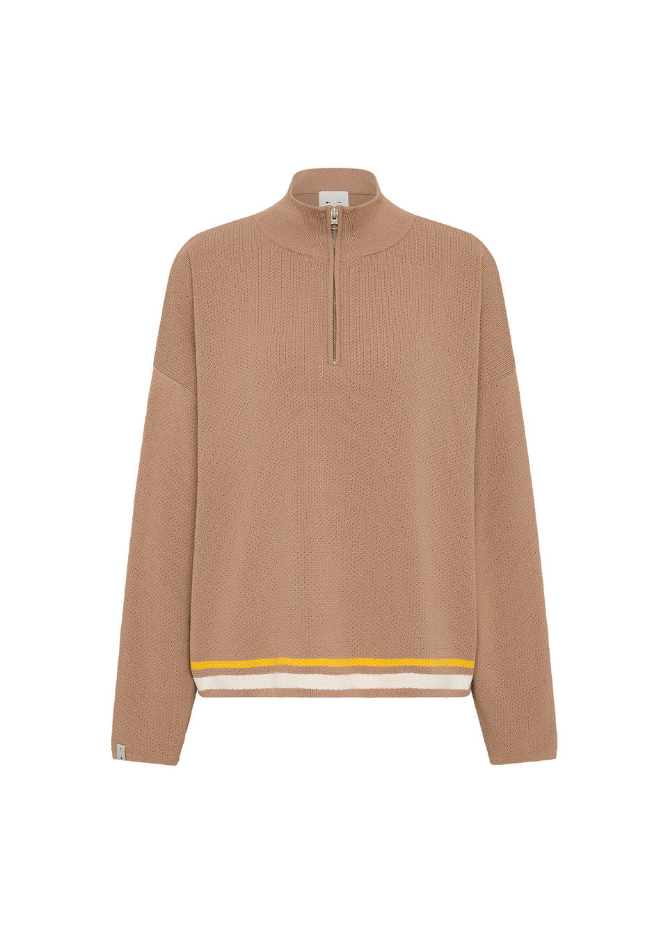 The Upside Veneto Carter Knit Zip Top Mocha