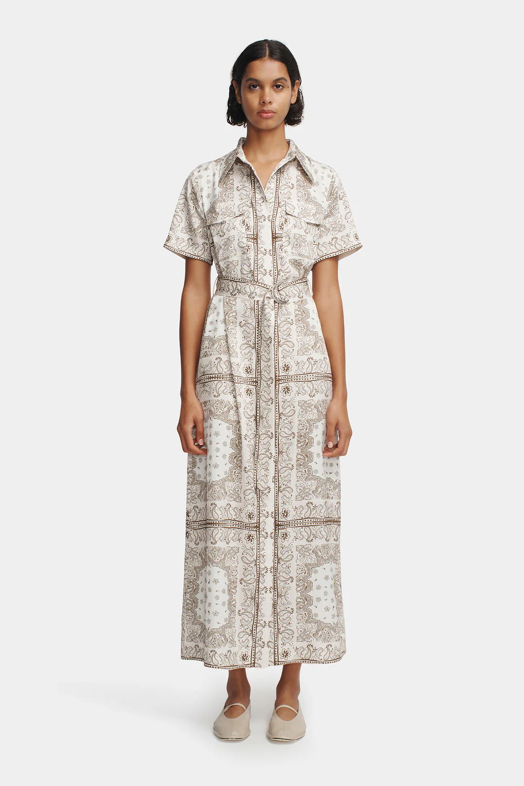 Hansen & Gretel - Joe Midi Dress - Beige Bandana