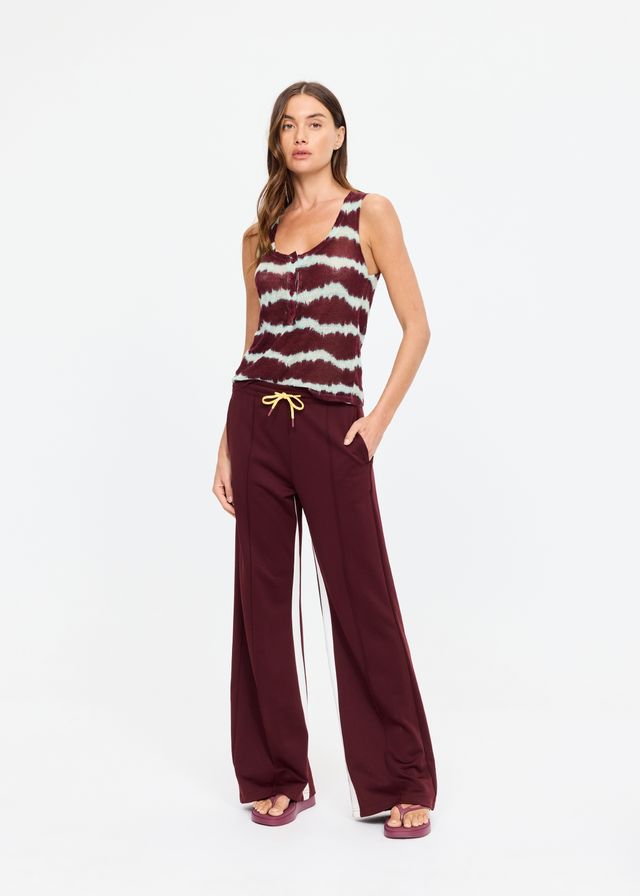 The Upside Marnie Panelled Wide Leg Pant Maroon