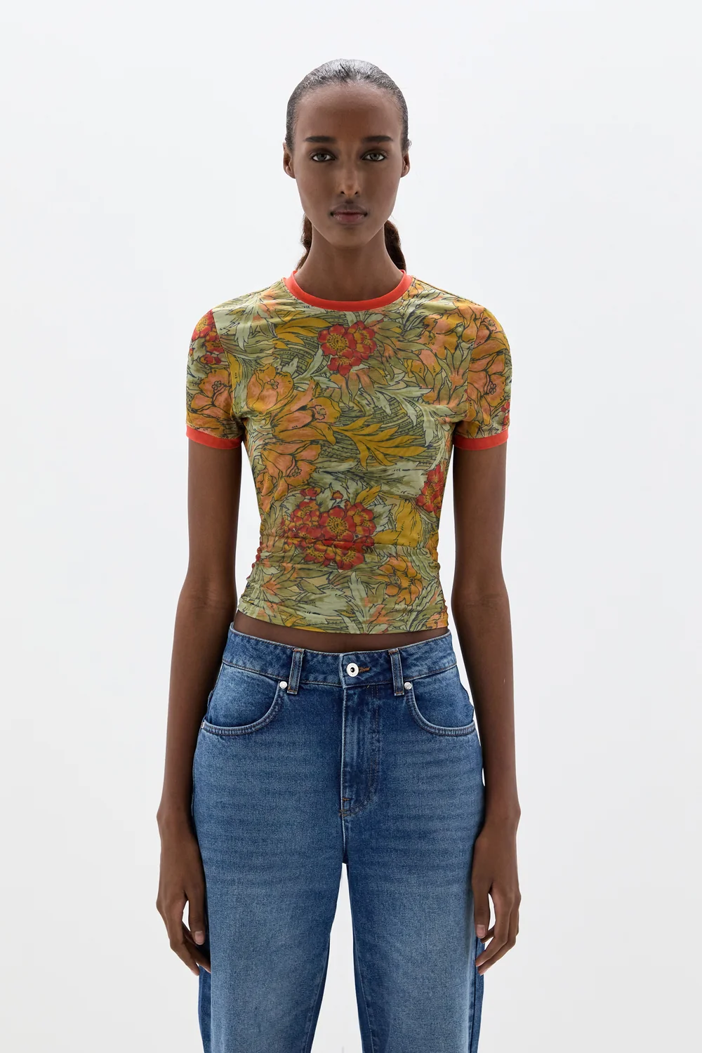 Sir The Label Eliana Mesh Fitted Tee