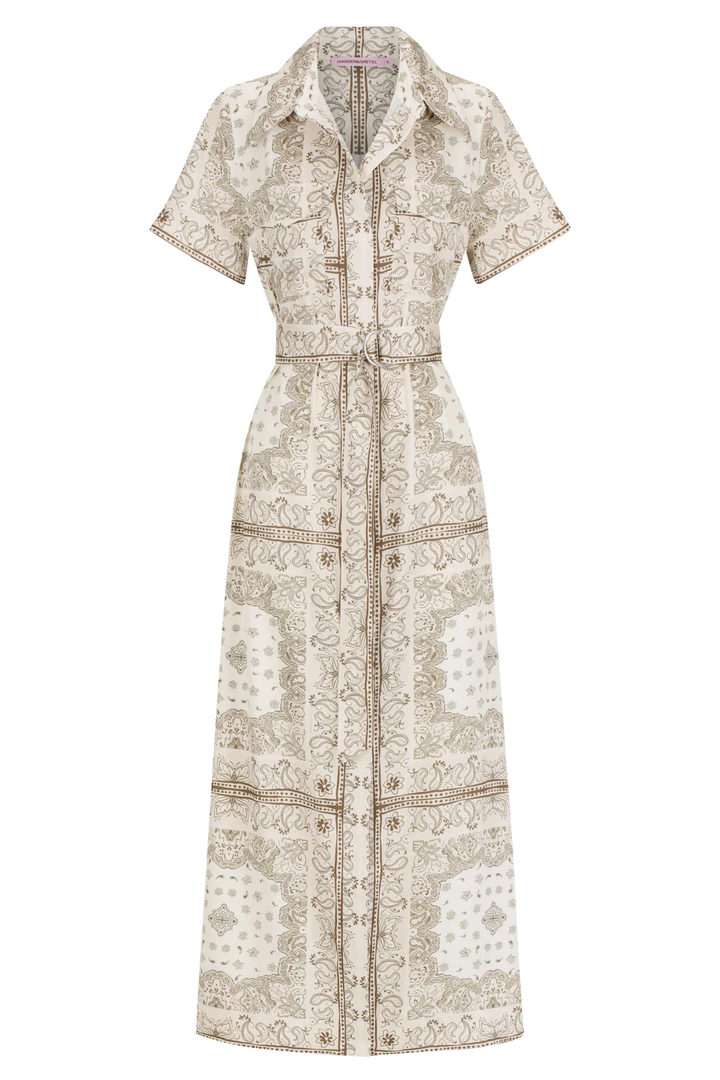 Hansen & Gretel - Joe Midi Dress - Beige Bandana