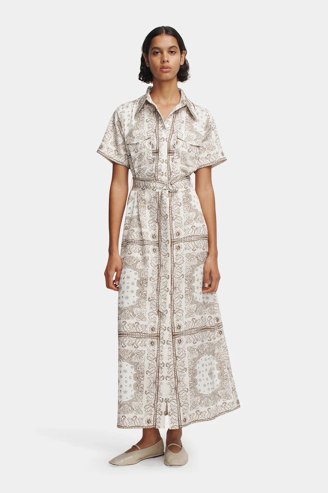 Hansen & Gretel - Joe Midi Dress - Beige Bandana