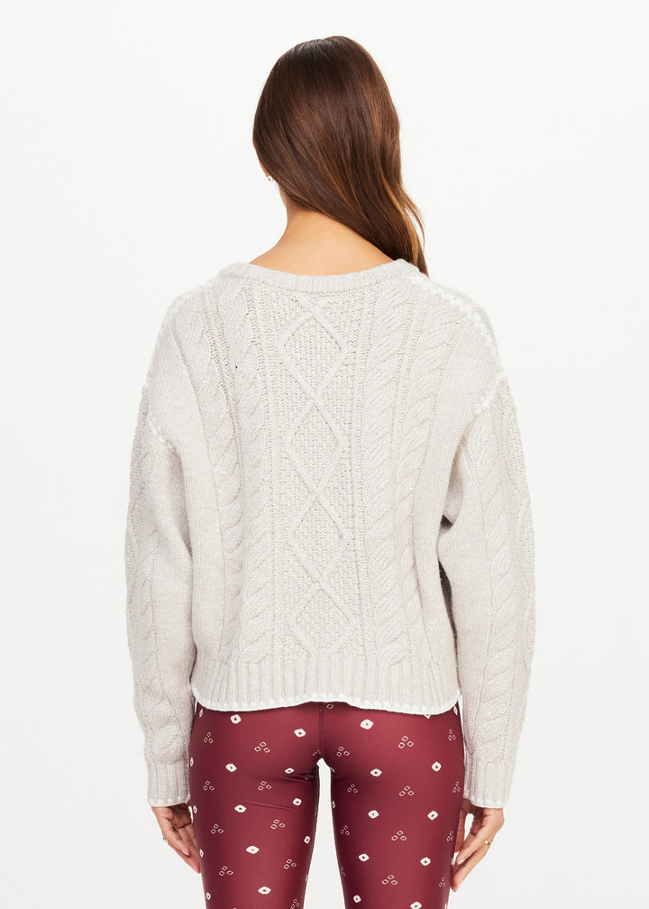 The Upside Xanthe Crew Neck Knit Sweater Cream