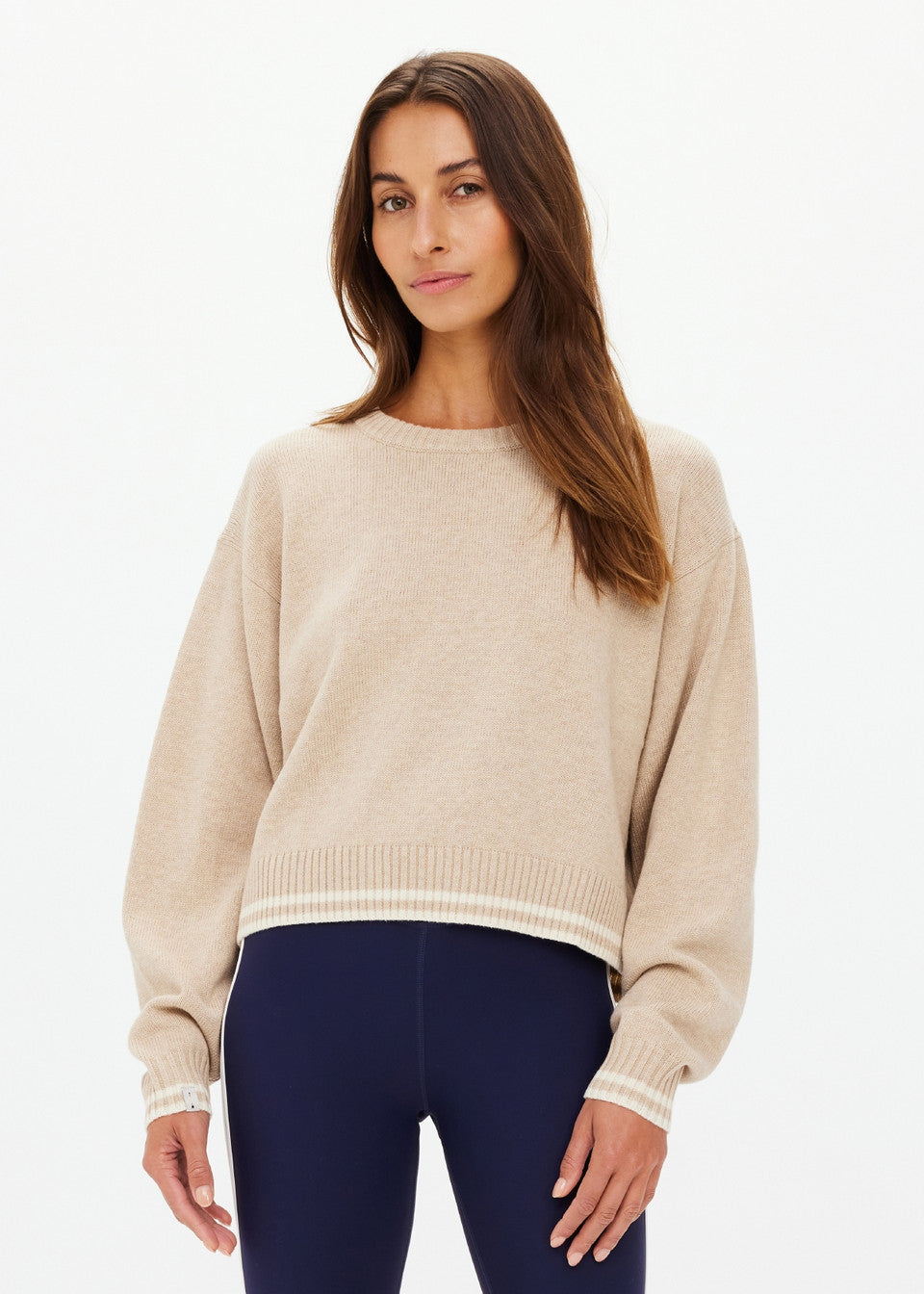 The Upside - Xanthe Crew Neck Wool Sweater - Sand