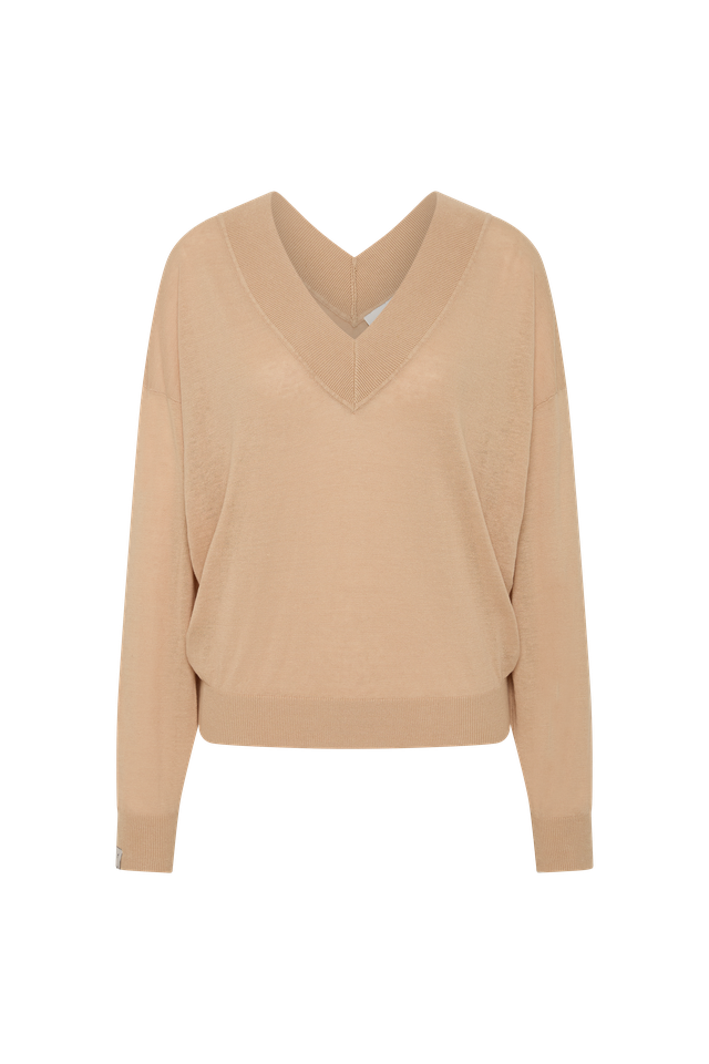 The Upside Bonita V Neck Knit Natural