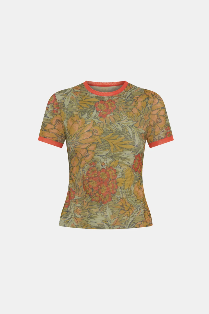 Sir The Label Eliana Mesh Fitted Tee