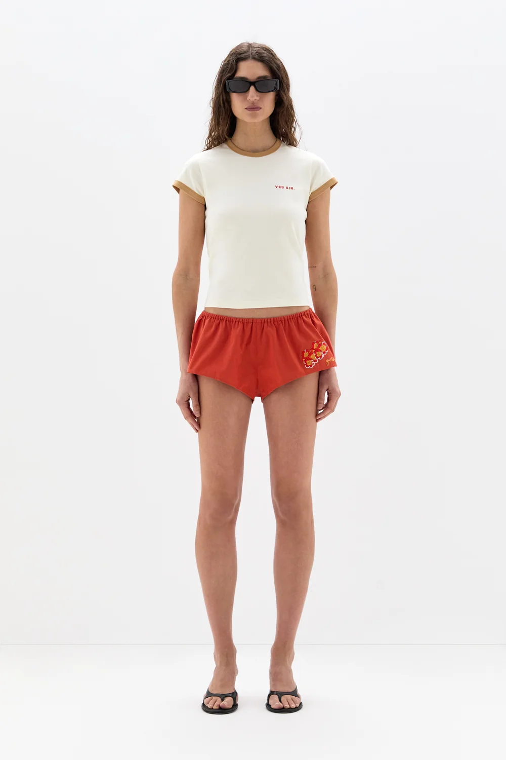 Sir The Label Fitted Tee Ivory Yellow