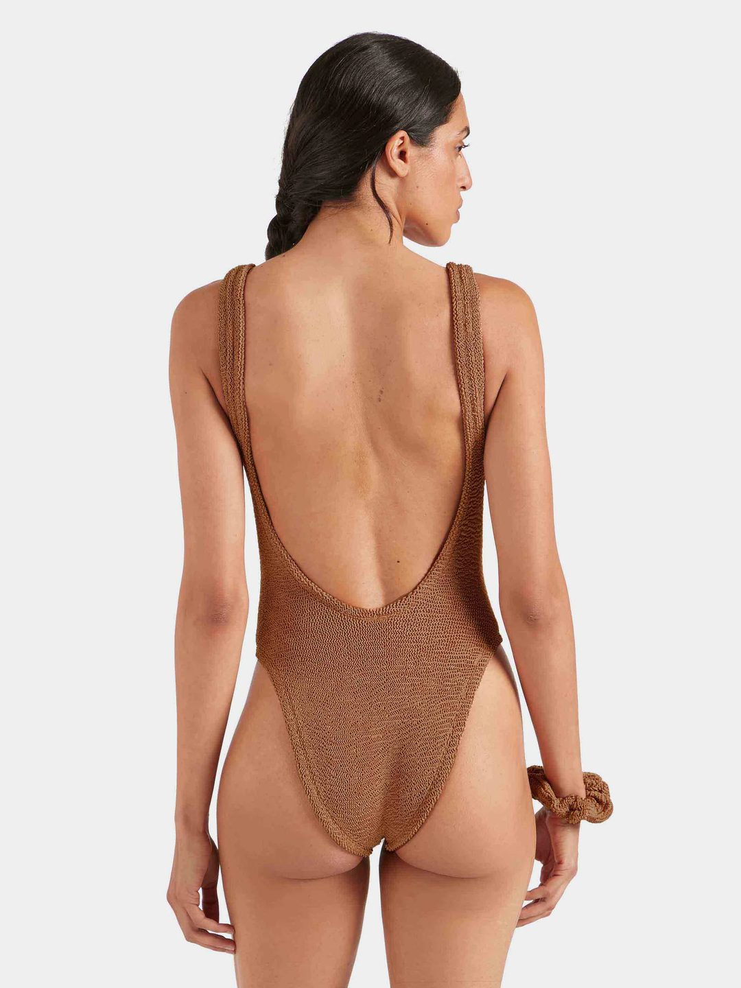 Hunza G Square Neck Swim Metallic Cocoa