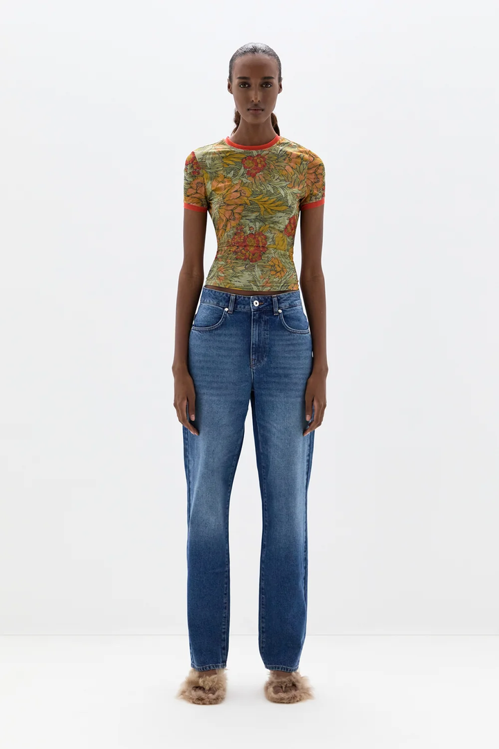Sir The Label Eliana Mesh Fitted Tee