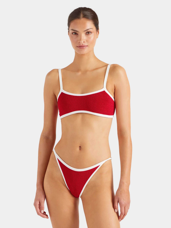 Hunza G Tyler Contrast Bikini Red/White
