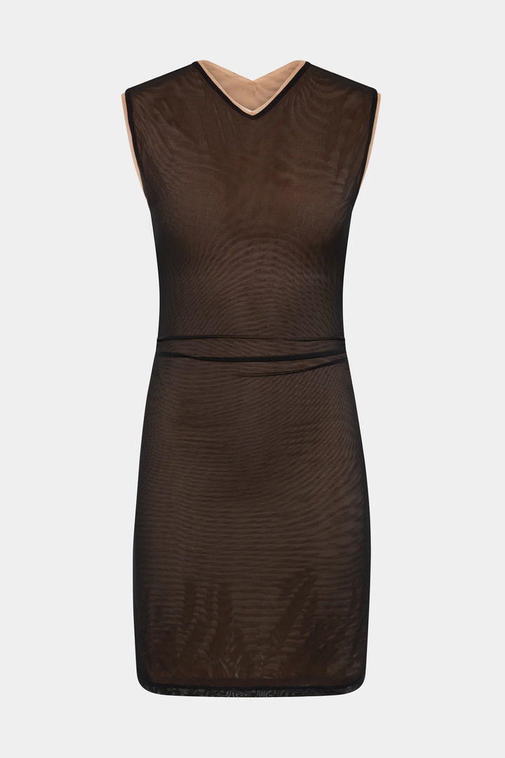 Sir - Delta Overlay Dress - Sepia