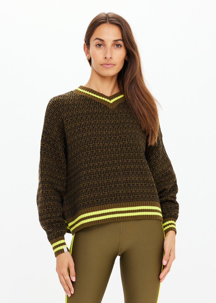 The Upside Castilla Clementine Knit Crew Olive