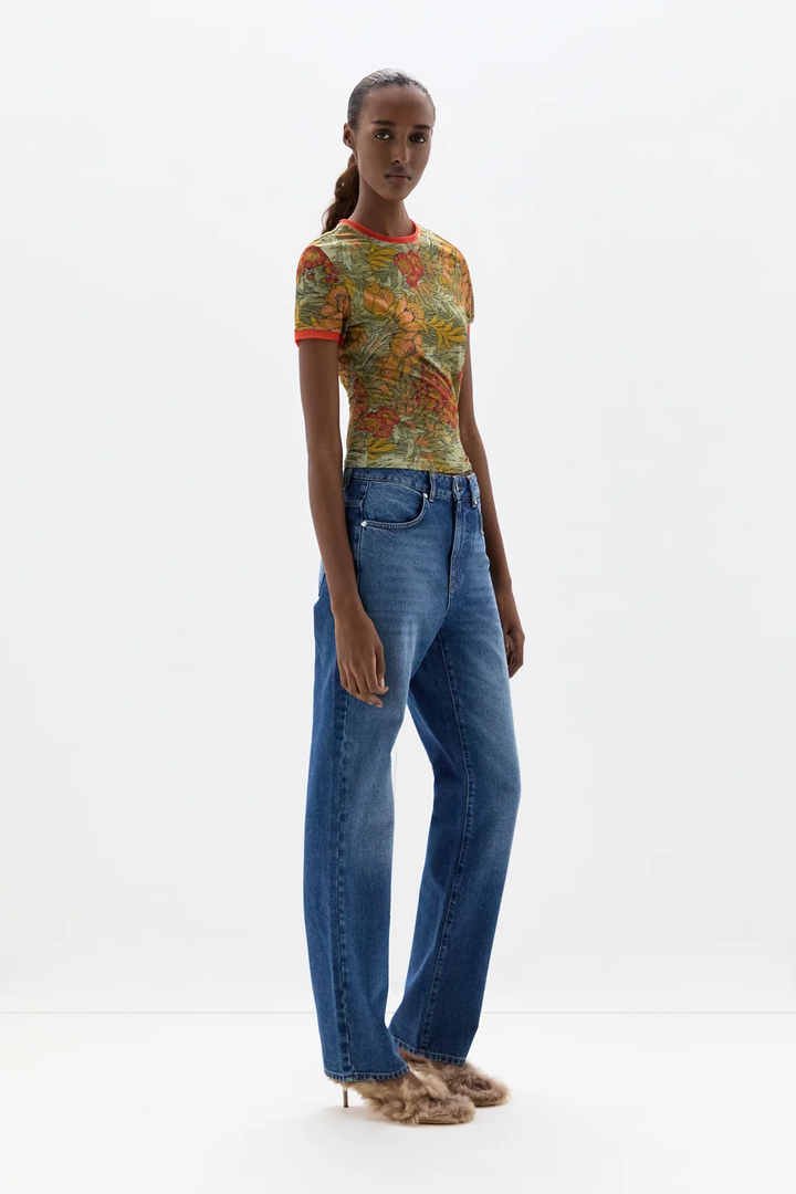 Sir The Label Eliana Mesh Fitted Tee