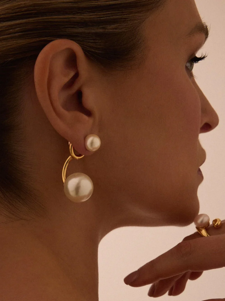 Bling Bar - Grace Pearl Earrings - Gold