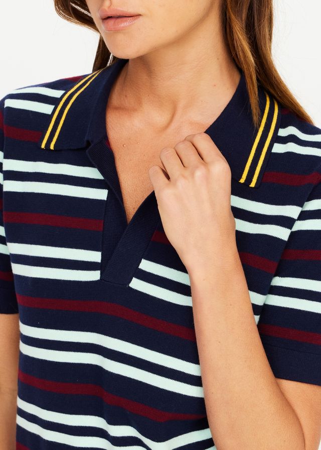 The Upside Archie Collared Knit Stripe