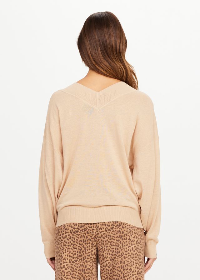The Upside Bonita V Neck Knit Natural