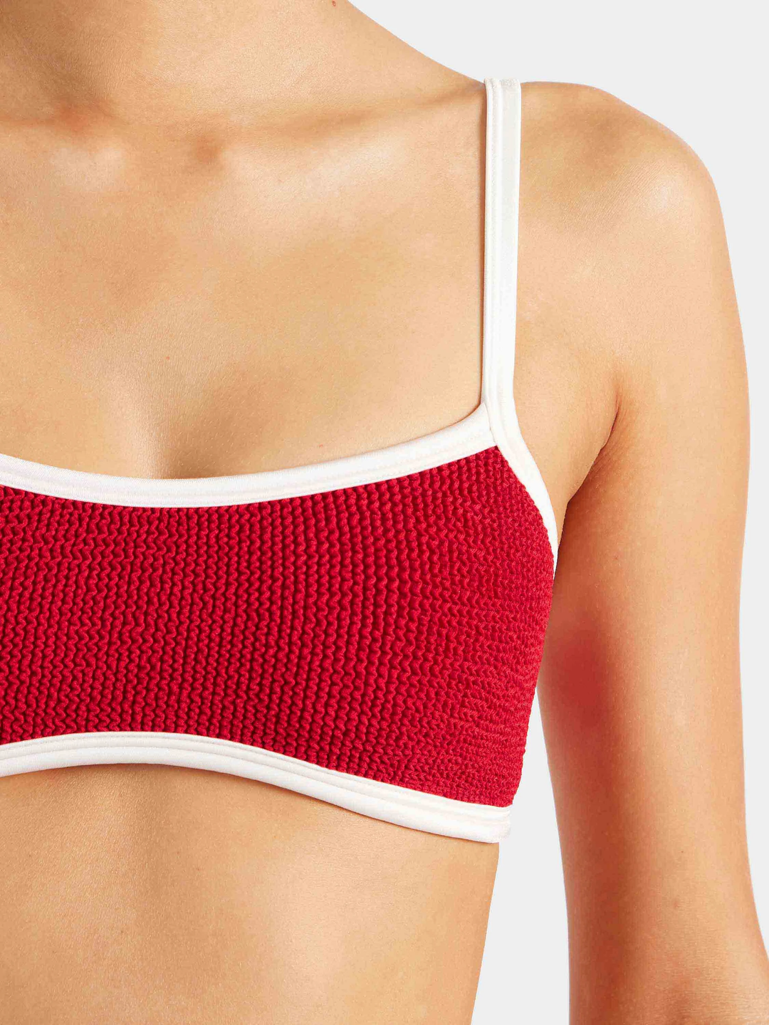 Hunza G Tyler Contrast Bikini Red/White