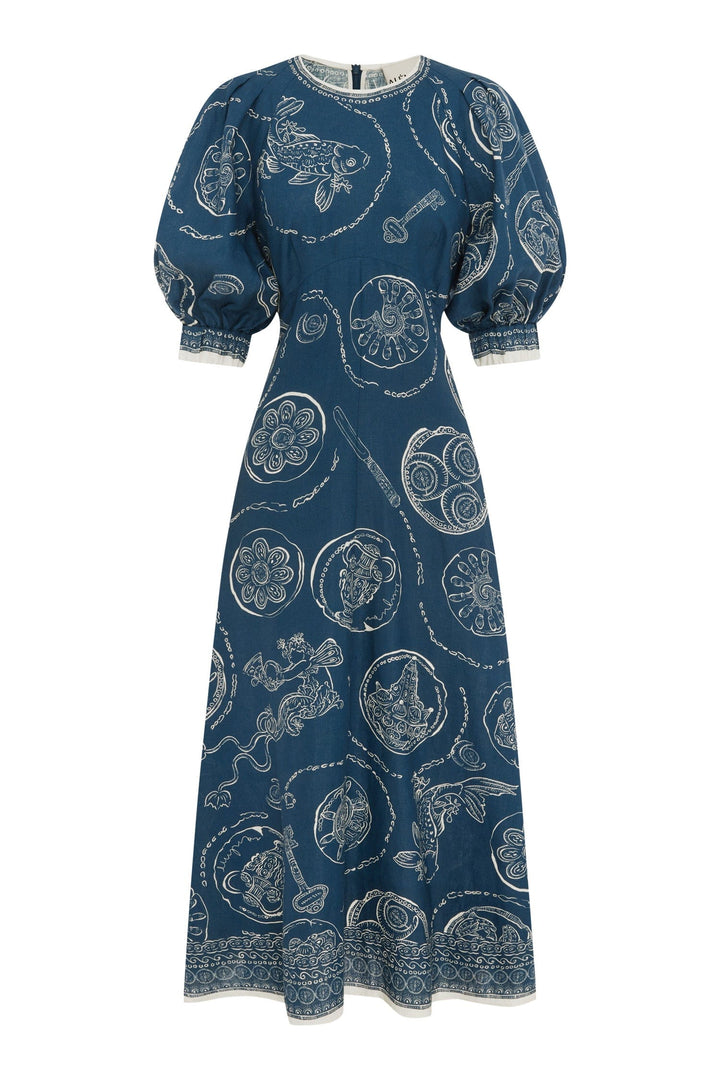 Alemais Lucky Midi Dress Blue