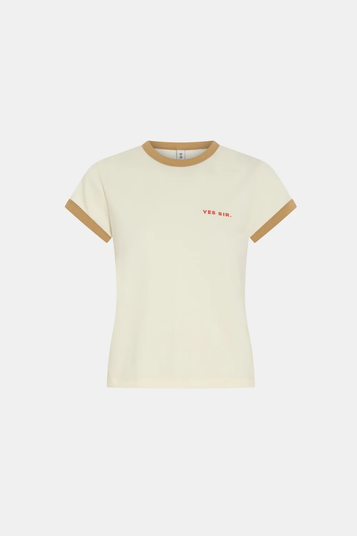 Sir The Label Fitted Tee Ivory Yellow