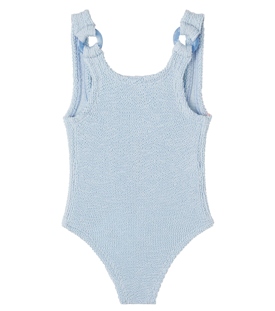 Hunza G Kids Domino Swim 3-6 Metallic Ice Blue