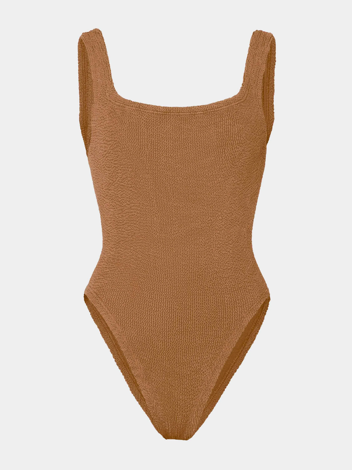 Hunza G Square Neck Swim Metallic Cocoa