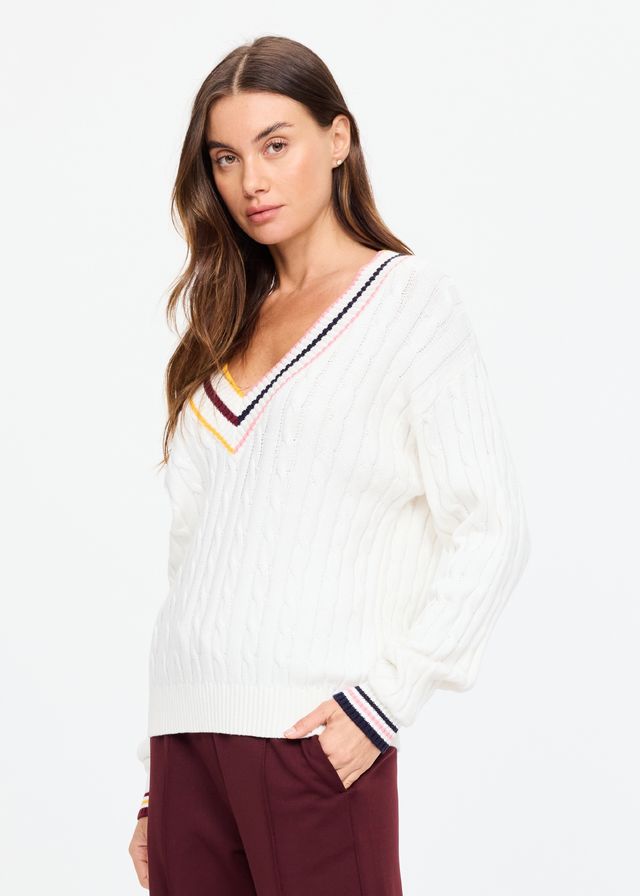The Upside Josette V Neck Knit Natural