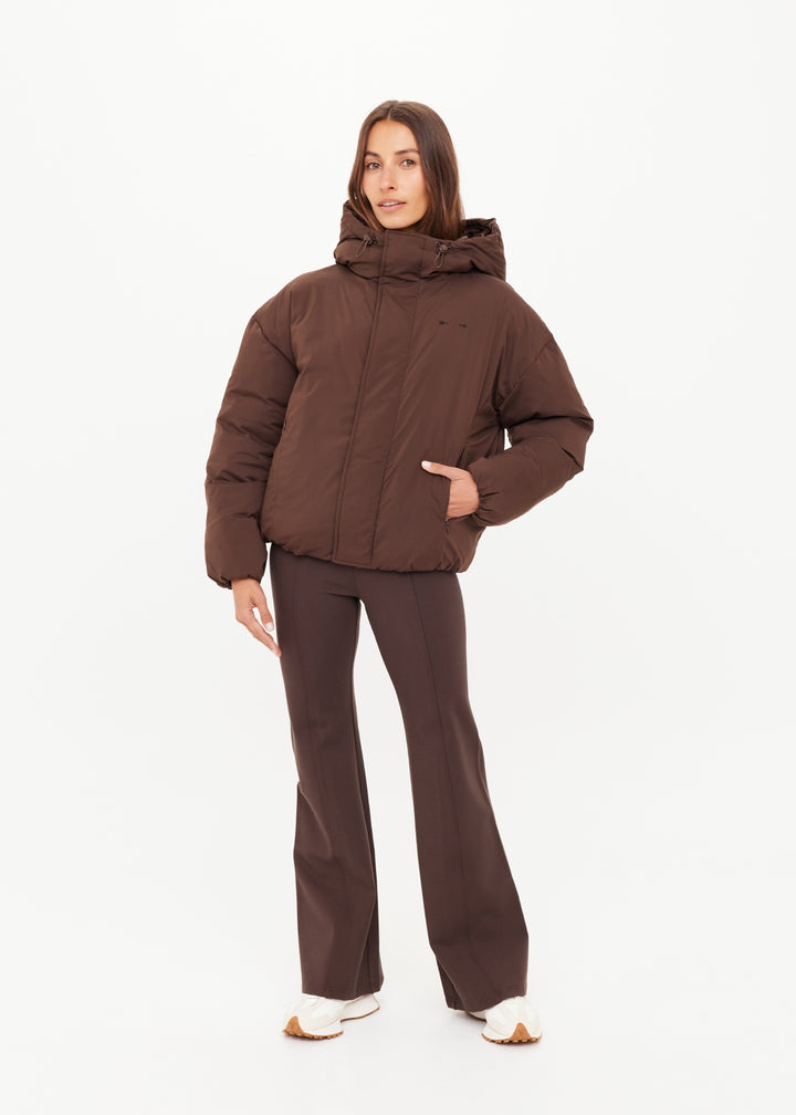 The Upside - Mercer Hooded Puffer Jacket - Cocoa