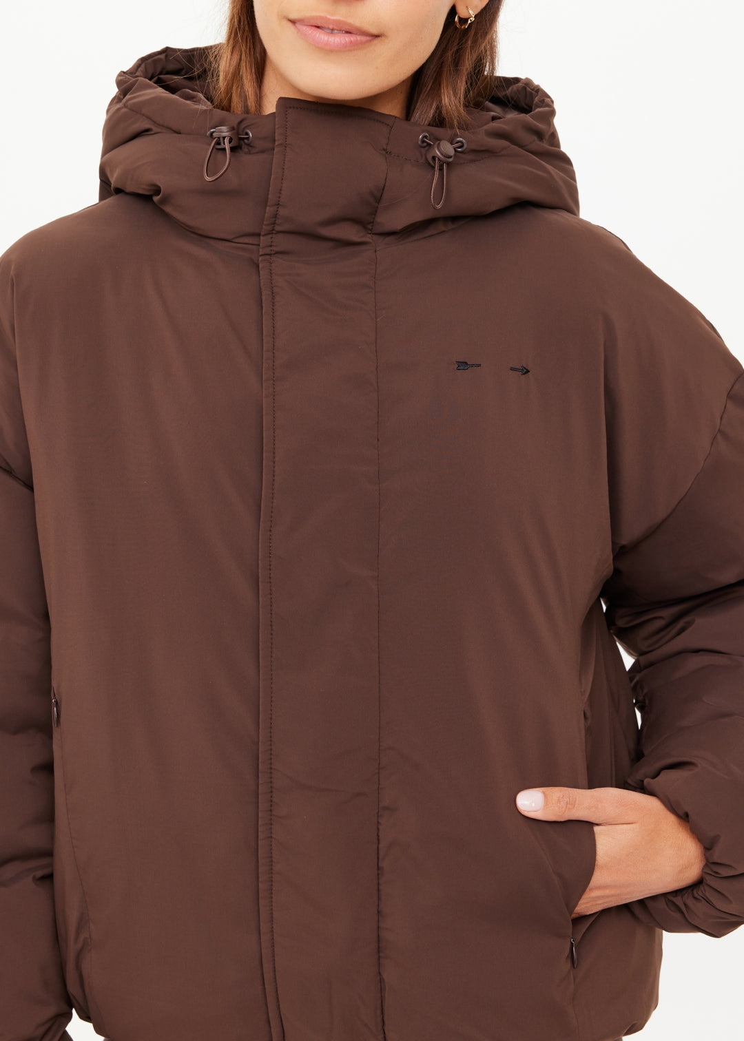 The Upside - Mercer Hooded Puffer Jacket - Cocoa