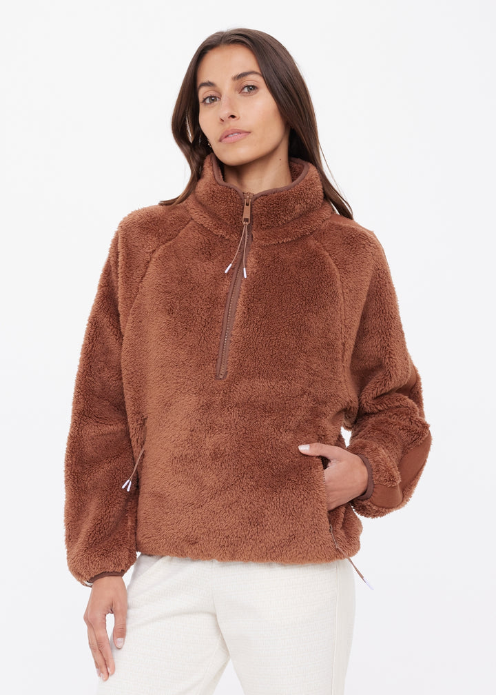 The Upside - Harlow Fleece Pullover - Walnut