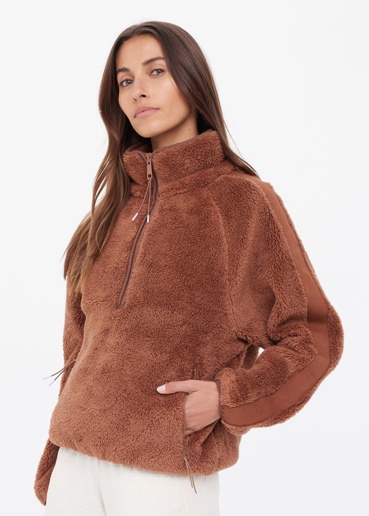 The Upside - Harlow Fleece Pullover - Walnut